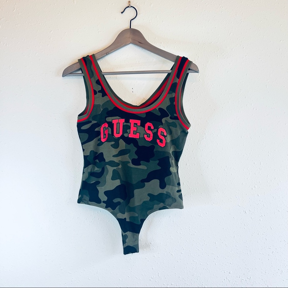 GUESS Women’s Camouflage Logo Bodysuit Size Medium NWT